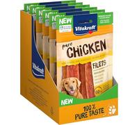 Vitakraft Pure Chicken Filets, golosinas para perros, filete de pollo, golosinas de adiestramiento para perros, sin azúcar añadido (10x 80g)
