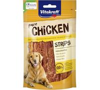 Vitakraft Pure Chicken Strips, golosinas para perros, filete de pollo, golosinas de adiestramiento para perros, sin azúcar ni cereales añadidos (1x 80g)