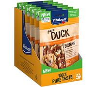 Vitakraft Pure Duck Bonas, golosinas para perros, huesos de calcio con carne de pato, golosinas de adiestramiento para perros, sin azúcar añadido (8x 80g)