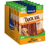 Vitakraft Pure Duck XXL Filete para Perros, Tiras de Filete de pechuga de Pato, sin azúcar añadido (6 x 250 g)