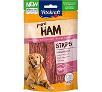 Vitakraft Pure Ham Strips, premio para perros, tiras de jamón con carne de cerdo, premio de adiestramiento para perros, sin azúcar añadido (1x 80g)
