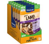 Vitakraft Pure Lamb Bonas, golosinas para perros, huesos de calcio con carne de cordero, para adiestramiento, sin azúcar añadido (8x 80g)