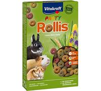 Vitakraft - Rollis Party, Snacks para Roedores de Cereales y Verduras, con Vitaminas y Minerales, Sin Azúcar Añadido - 500 g