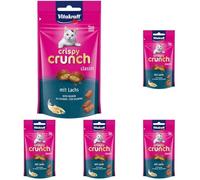 Vitakraft Salmón Crujiente para Gatos, Deliciosas y Crujientes - 60 g (Paquete de 5)