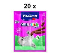 VITAKRAFT Snacks para Gatos Palitos de Mini Pato & Conejos - 60 X 6g - Sticks