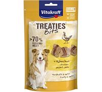 VITAKRAFT Treaties bits - Dulces para Perro con Pollo - Alimentos para Perros - Juego de 6 Bolsas de frescura de 120 g