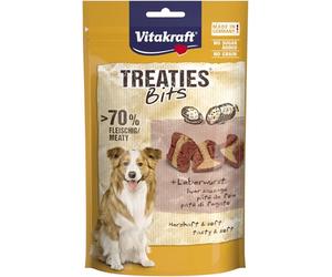 Vitakraft Treaties bits, golosinas para Perros, Snack Blando para Perros Relleno de Salchicha de hígado, golosinas de adiestramiento para Perros, sin azúcar añadido (1x 120g)