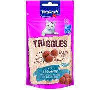 Vitakraft Triggles, snack para gatos, con abadejo, mini snacks para mimar a su gato, sin azúcar añadido (1x 40g)