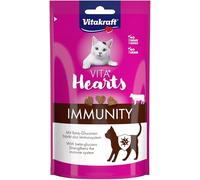 Vitakraft Vita Hearts, Inmunidad, snack blando para gatos, para fortalecer el sistema inmunológico, con carne de vacuno (1x 40g)
