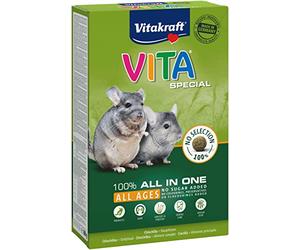 Vitakraft Vita Special All Ages, alimento para chinchillas, con hierbas y gramíneas, para una digestión óptima, sin azúcares ni cereales añadidos (1x 600g)
