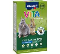 Vitakraft Vita Special, Senior, alimento principal para conejos enanos mayores, con heno, con ácidos grasos omega, sin azúcar ni cereales añadidos (1 x 600 g)