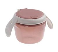 Vital Baby Nourish - Olla de aperitivos para niños pequeños de 6 m, color rosa baya, aperitivos para llevar, tapas dobles, tapa de listones de silicona suave, asas de fácil agarre, biodegradable, sin