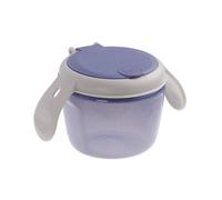 Vital Baby Nourish - Olla de aperitivos para niños pequeños de 6 m, morado profundo, aperitivos para llevar, tapas dobles, tapa de listones de silicona suave, asas de fácil agarre, biodegradable, sin