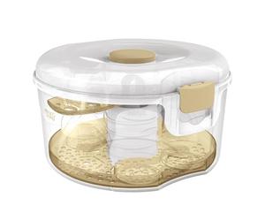 Vital Baby Nurture - Esterilizador 2 en 1 para microondas y agua fría, mata el 99.9% de las bacterias en 3 minutos, esterilizador de microondas y agua fría, sin BPA, biodegradable EarthSmart,