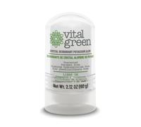 Vital Green Desodorante Cristal Alumbre de Potasio, sin Clorhidrato de Aluminio, Ni Alcohol, Elimina El Olor Y No Mancha - Para Hombres, Mujeres Y Deportistas - 60gr - 2.12oz - Paquete de 1 unidad