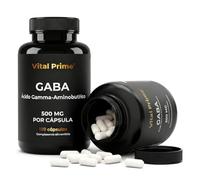 VITAL PRIME GABA 120 Cápsulas 500MG por Cápsula (Ácido Gamma-Aminobutírico) 4 Meses de Suministro | Gaba en Capsulas Reduce el Estrés, la Ansiedad y Mejora la Calidad del Sueño