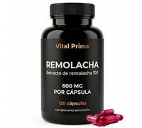 VITAL PRIME Remolacha 120 Capsulas 600 mg por Cápsula Extracto 10:1 | Remolacha Capsulas Extracto Concentrado Favorece Circulación, Rendimiento Físico, y Salud Cardiovascular