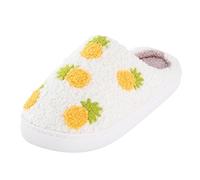 Vital Schuhe Pantolette Mujer 2023 - e Invierno Algodón Pantuflas con Estampado de Frutas Caliente Acolchado Antideslizante para Interior Rohde Zapatos Mujer Invierno, amarillo, 45 EU