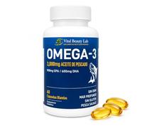 VitalBeautyLab Omega-3 Fish Oil 3000 mg 60 Softgels, Aceite de Pescado con EPA DHA para Corazón, Cerebro y Visión