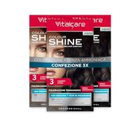 Vitalcare | Colourshine - Coloración Permanente Profesional, Color de Cabello Sin Amoniaco con Queratina y Aceite de Macadamia, n°3, Marrón Oscuro, 3 Paquetes