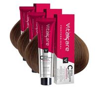 Vitalcare Crema colorante para cabello con proteínas de seda, n.º 7/00 rubio (Paquete de 3)