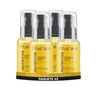 Vitalcare | Nutritive - Cristales Líquidos para Cabello, Cristales Nutritivos y Reestructurantes, para Cabello Seco y Sin brillo, con Ceramidas Vegetales, 4 x 50 ml