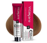 Vitalcare | Professional - Coloración permanente profesional, crema colorante, cabello teñido con proteínas de seda, n.º 7/3, rubio dorado, 100 ml