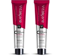 Vitalcare | Professional - Coloración permanente profesional, crema colorante, cabello teñido con proteínas de seda, n.º 6/3, rubio oscuro dorado, 100 ml (Paquete de 2)