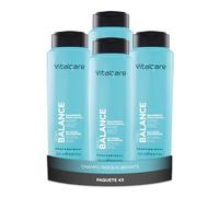 Vitalcare | Sebo Balance - Champú Reequilibrante, Champú para Cabello Graso o Graso, con Vitaminas y Zjcomplex, 4 x 500 ml