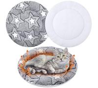 VitalCozy Paquete de 2 alfombrillas autocalentables para gatos, reversibles, lavables a máquina, reflejan el calor corporal, térmicas, para gatos salvajes e interiores (16 pulgadas, doble estrella)