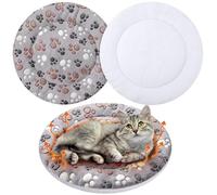 VitalCozy Paquete de 2 alfombrillas autocalentables para gatos, reversibles, lavables a máquina, reflejan el calor corporal, térmicas, para gatos salvajes e interiores (16 pulgadas, pata de perro)