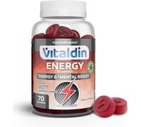 VITALDIN Energy Gummies con Ginseng y Guaraná - Vegano - 70uds