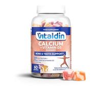VITALDIN Gominolas de Calcio y Vitamina D3 - Niños y Adultos - 60uds | Gummies con 500 mg de Calcio y 1.000 IU Vitamina D3 que Ayudan a Mantener Huesos y Dientes; sin Gluten; 1 Mes; Frutas.