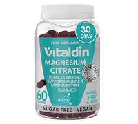 VITALDIN Gominolas de Citrato de Magnesio | Gummies SIN AZÚCAR | Vegano & Sin Gluten | Combate la fatiga y apoya la función muscular y psicológica | 60 gomas (1 mes) | Sabor Natural Bayas