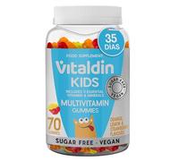 VITALDIN Gominolas Multivitaminas para Niños - 70 Uds - Gummies Sin Azúcar, gluten y Veganas - Vitaminas A, C, D, E, B6, B12, Zinc - Sabor Frutas - Apoyo al Sistema Inmunitario y Energía Diaria
