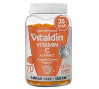Vitaldin Gummies de Vitamina C - 240 mg por Dosis - Para Niños y Adultos - Refuerza tu Sistema Inmune y Reduce el cansancio - Veganas - Sin Azúcar - Sin Gluten - Sabor Natural a Naranja - 70 Gummies