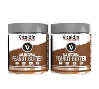 VITALDIN SPORT All Natural Peanut Butter Smooth - Pack 2 Botes x 500 gr - Crema de Cacahuete Cremosa - Mantequilla de Cacahuete 100% Natural Sin Azúcares Añadidos - 26% Proteína - Vegano