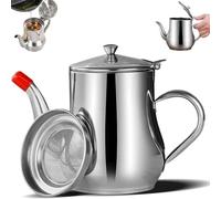 Vitalenergt Filter Pot, Stainless Steel Oil Filter Pot with Mesh Strainer, 18/24/32/48/70oz Bacon Grease Saver with Dust-Proof Lid and Drip-Free Spout for Kitchen Oil Storage