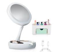 VITALIF® Precioso Espejo Maquillaje con luz Premium | Organizador de Maquillaje | espelho maquilhagem com luz Plegable | Espejo de Aumento con luz led para Maquillaje preciso | Espejo Aumento X10