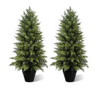 Vitalismo Planta Artificial Grande Ciprés, Árbol Artificial Interior Exterior con Maceta Cedro Topiario Falso Decoración Verdor para Entrada Salón Terraza Jardín Casa Oficina Local Comercial