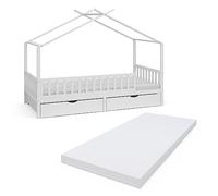 VitaliSpa Cama en Forma de casa Franka, Blanco, 90x200 cm