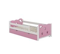 VitaliSpa Cama Infantil Jessica, Rosa, 80x160 cm con cajón, sin colchón, Extensible como Cama Juvenil, combinable con la Serie Jessica