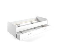 VitaliSpa Cama para niños Enzo, Blanco, 90x200 cm, Extensible por Ambos Lados como Cama supletoria para Adolescentes