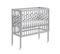 VitaliSpa Cuna Adicional Sophie, Gris, 94 x 42.5 cm 2 barandillas Laterales, Ajustable en Altura con Ruedas y Sistema de fijación a la Cama de los Padres