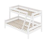 VitaliSpa Litera Everest, Blanco, 140x200 / 90x200 cm, con Escalera integrada y Sistema de somier Estable