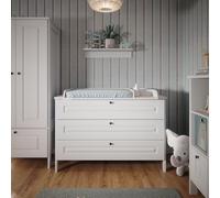 VitaliSpa Mueble Cambiador Ajaton, Blanco, 133 x 98.4 cm | con 3 cajones, apto para cambiadores estándar de hasta 85 cm