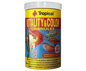 Vitality&Color GRANULES 1000ml / 550g - Alimento de Alto Contenido proteico en Forma de gránulos de Lento hundimiento con Efecto colorante y vitalizante para Peces