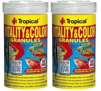 Vitality&Color GRANULES 100ml / 55g - Alimento de Alto Contenido proteico en Forma de gránulos de Lento hundimiento con Efecto colorante y vitalizante para Peces (Paquete de 2)