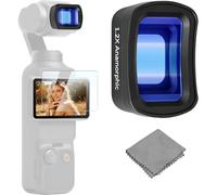 VITALUXE Lente anamórfica 1.2X compatible con DJI Osmo Pocket 3 / Pocket 4, filtro de lente cinematográfico de pantalla ancha con efecto de rayas azules magnéticas, vidrio óptico HD multicapa
