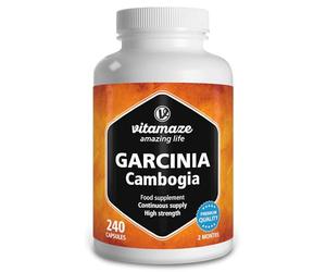 Vitamaze® Garcinia Cambogia Cápsulas de alta dosis, Extracto natural de Plantas y Colina pura, 240 Cápsulas para 2 Meses, sin Aditivos, Calidad Alemana